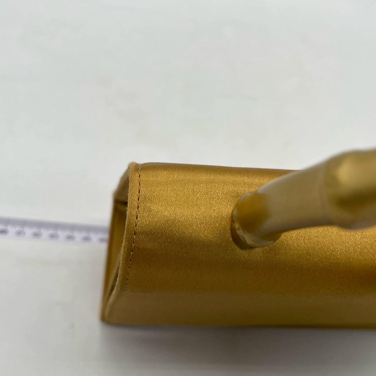 Gucci Jackie Vintage Gold Seide Satin Top Handle Abendtasche im Angebot 6