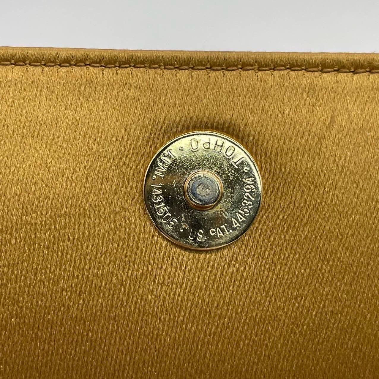 Gucci Jackie Vintage Gold Seide Satin Top Handle Abendtasche im Angebot 7