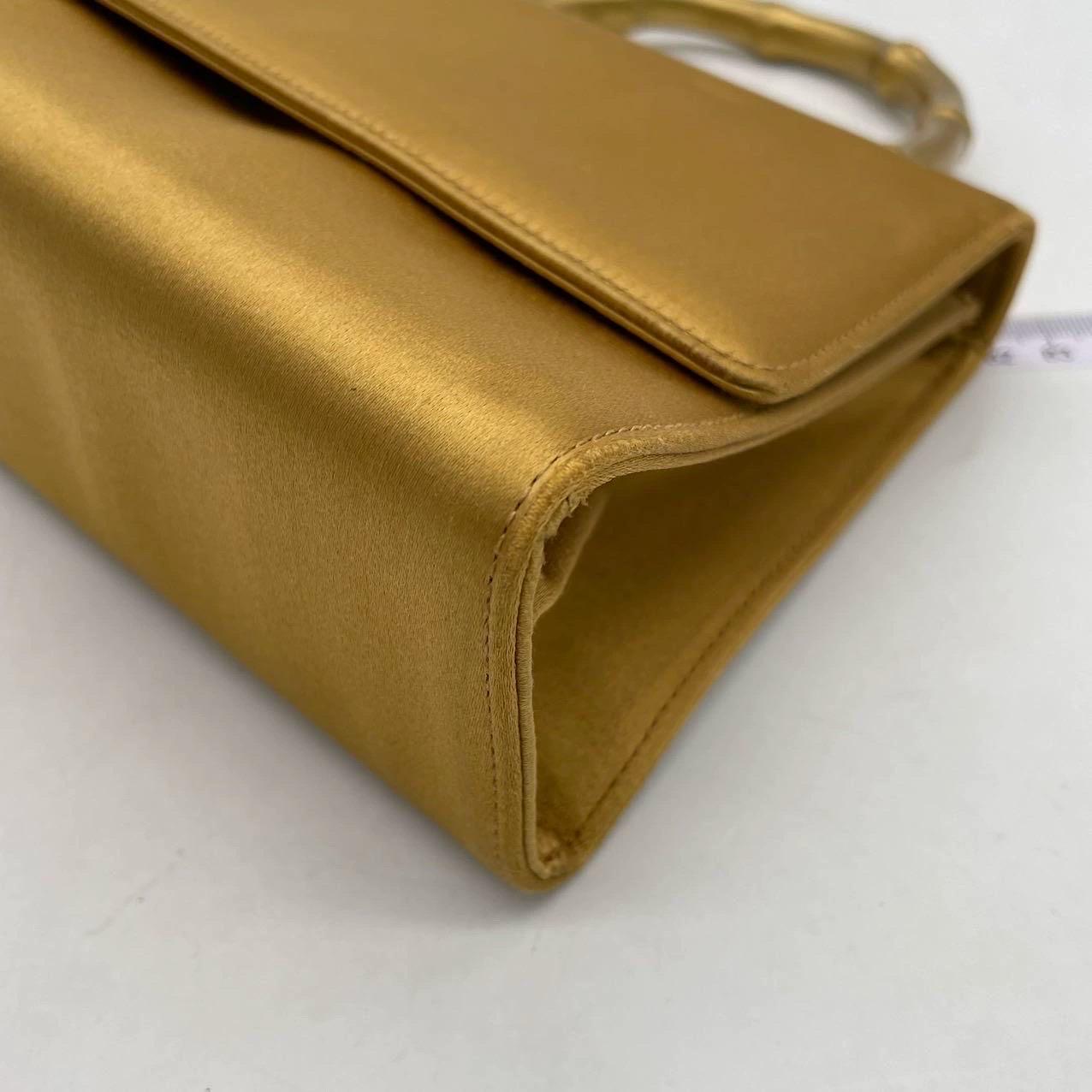Gucci Jackie Vintage Gold Seide Satin Top Handle Abendtasche im Angebot 10