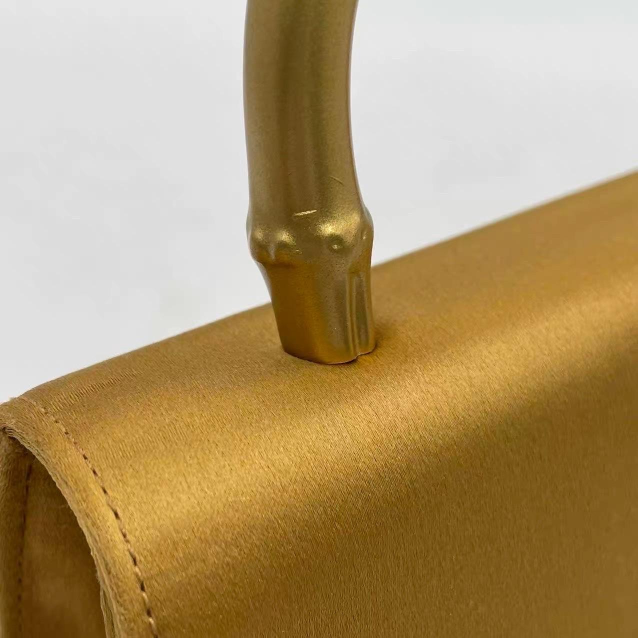 Gucci Jackie Vintage Gold Seide Satin Top Handle Abendtasche im Angebot 15