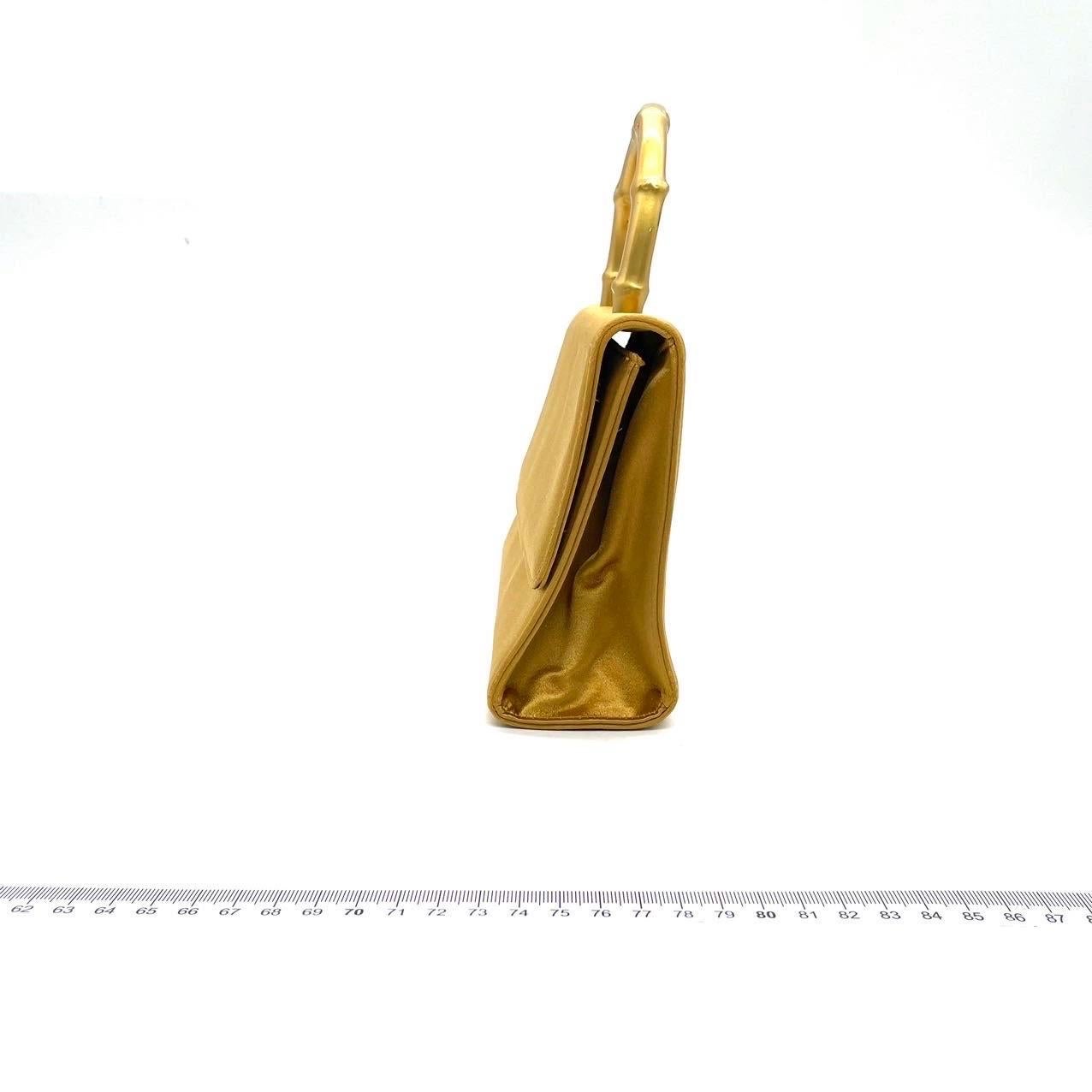 Gucci Jackie Vintage Gold Seide Satin Top Handle Abendtasche Damen im Angebot