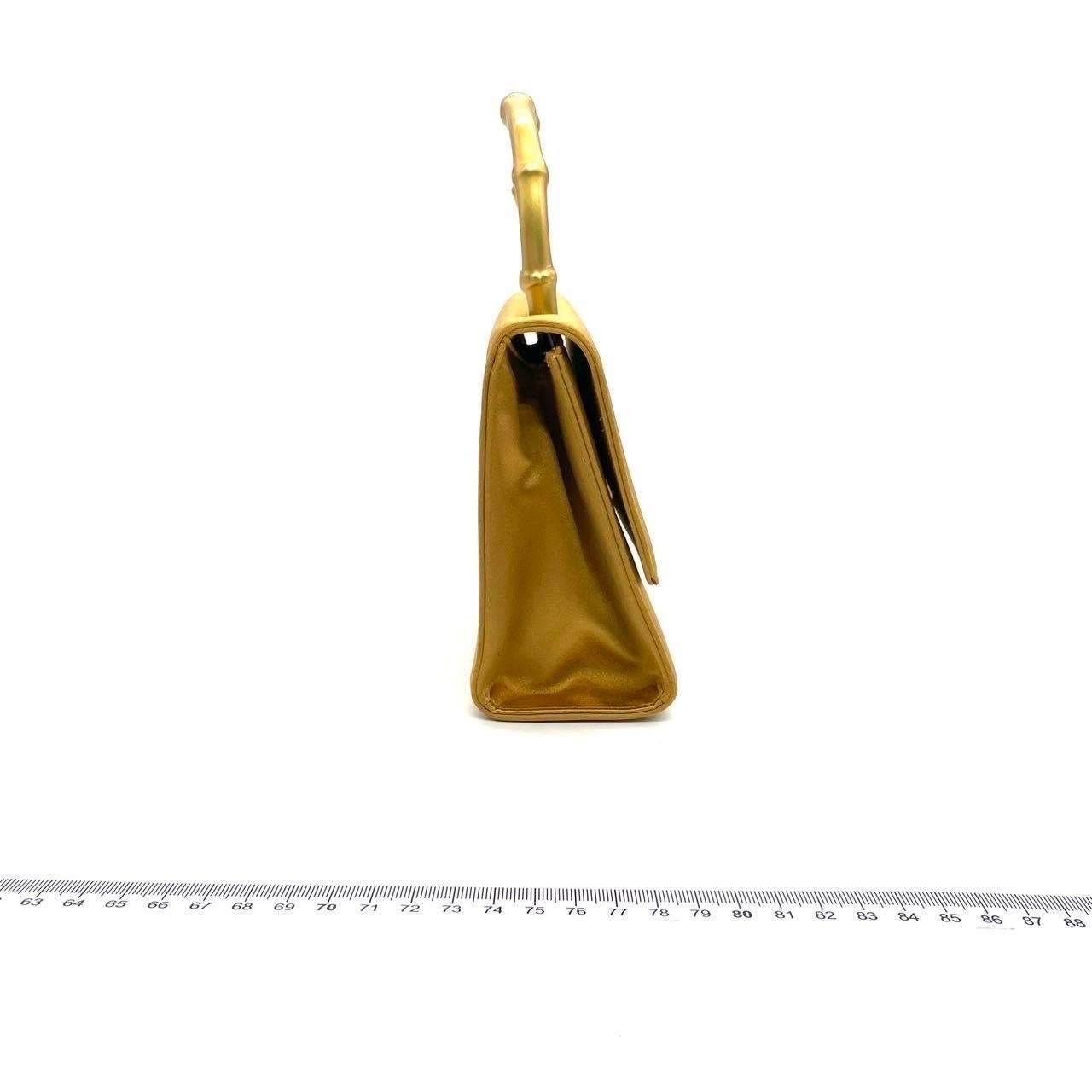 Gucci Jackie Vintage Gold Seide Satin Top Handle Abendtasche im Angebot 1