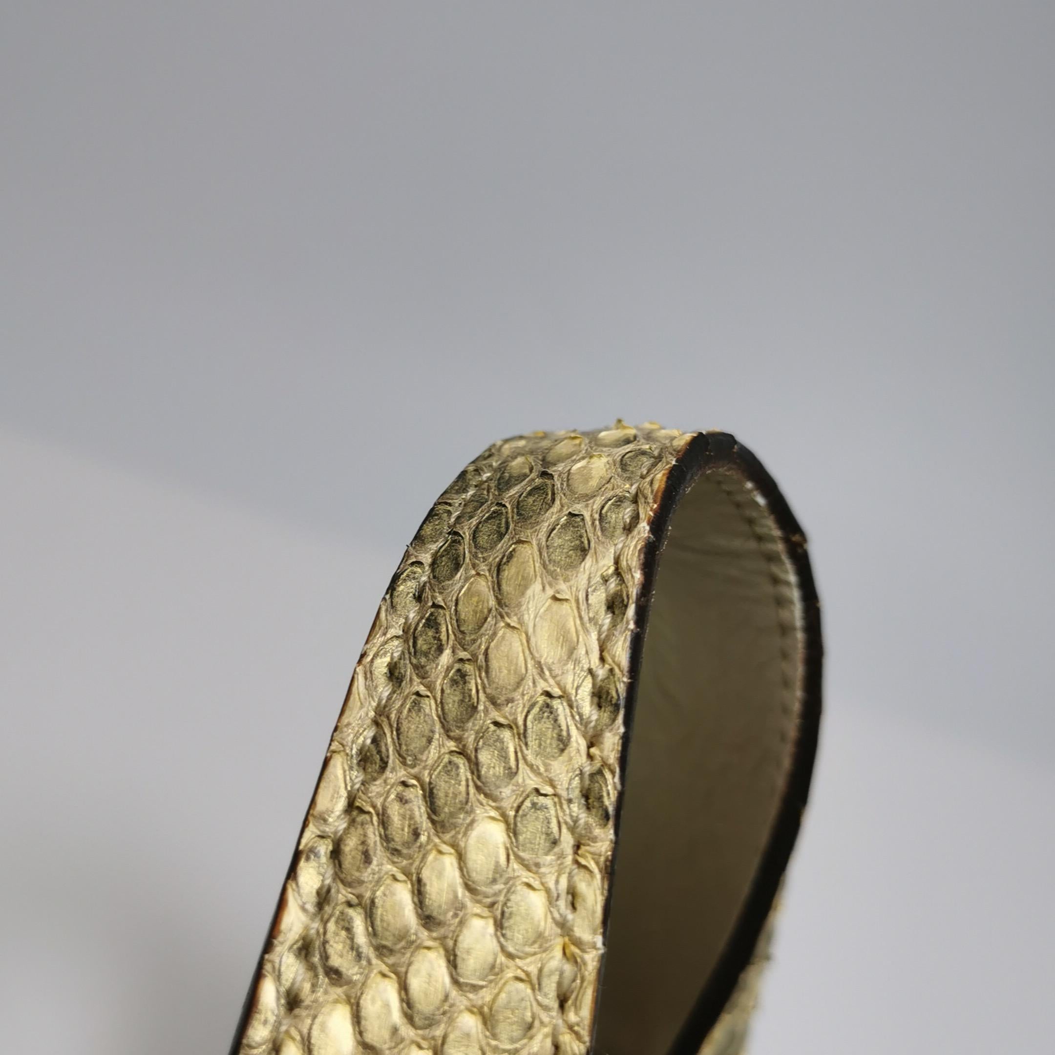 Gucci Jackie Vintage Large Green Suede and Snake-skin Leather Gold Hardware en vente 5