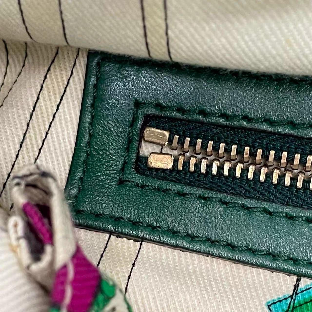 Gucci Jackie Vintage Large Green Suede and Snake-skin Leather Gold Hardware en vente 17