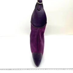 Gucci Jackie Vintage Large Purple Suede Leather Ringlets Decoration