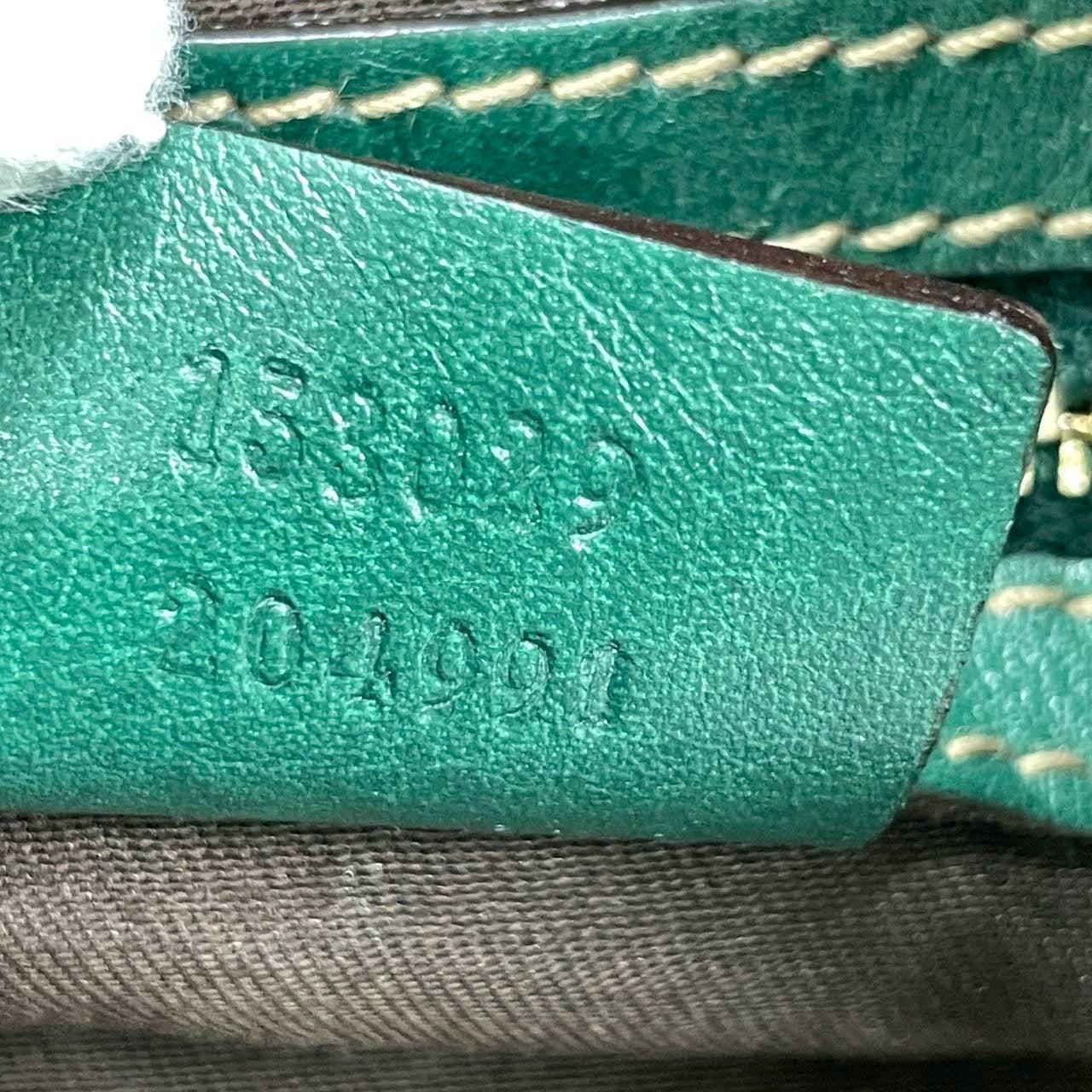 Gucci Jackie Vintage Leather Medium Handbag Green Gucci Monogram 6
