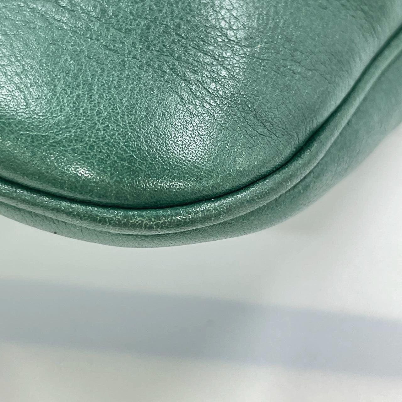 Gucci Jackie Vintage Leather Medium Handbag Green Gucci Monogram 9