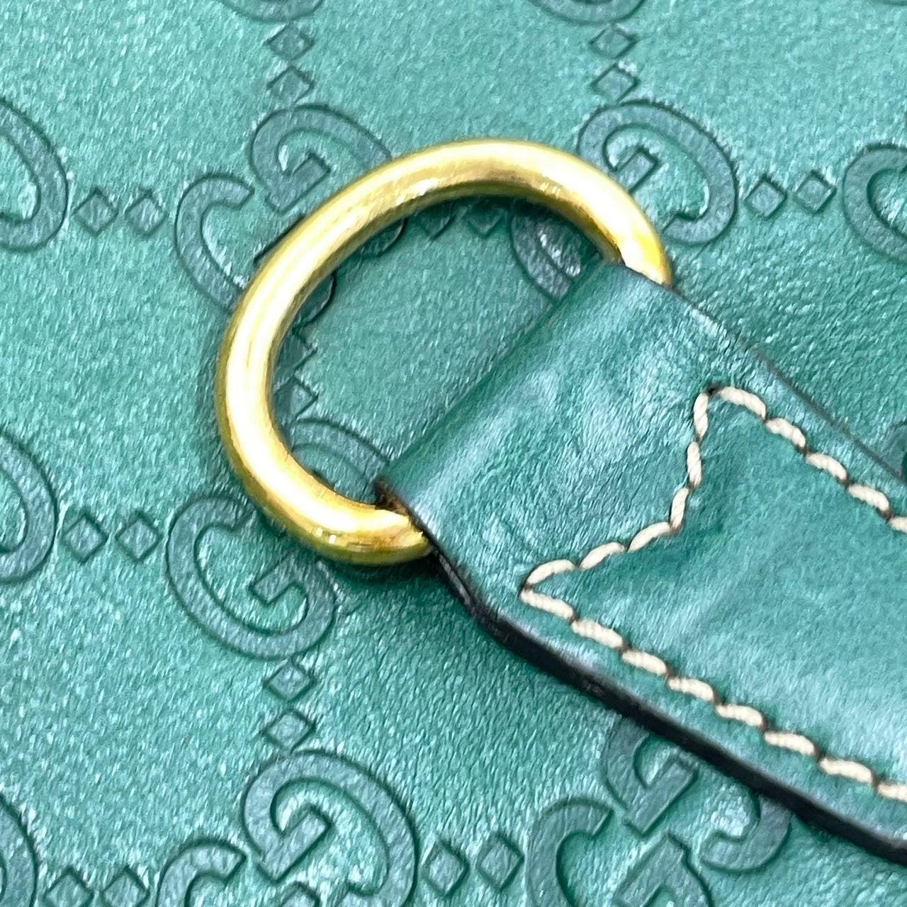Gucci Jackie Vintage Leather Medium Handbag Green Gucci Monogram 10