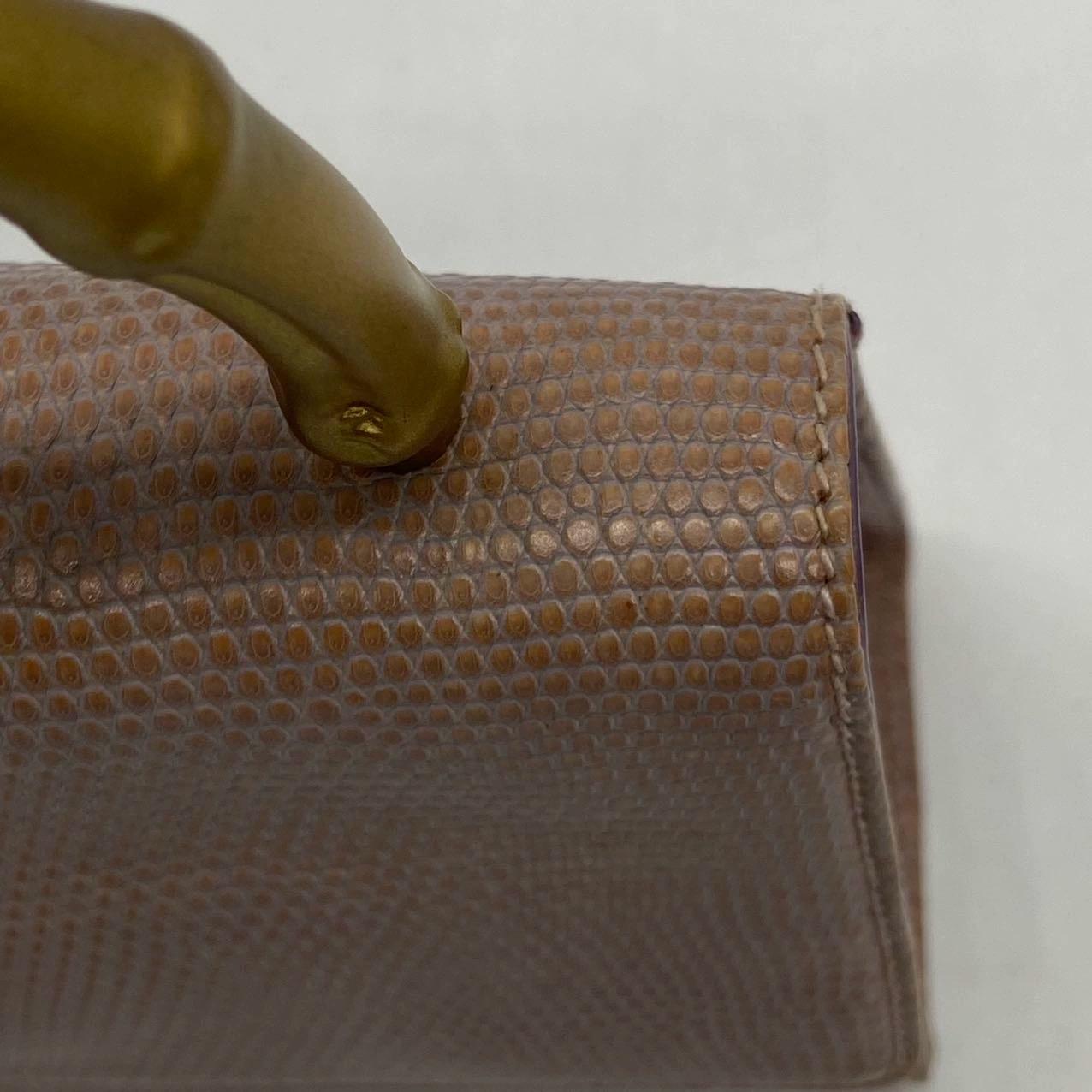 Gucci Jackie Vintage Lilas Purple Top Handle Evening Bag en peau de lézard en vente 5