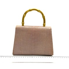 Gucci Jackie Vintage Lilac Purple Lizard Skin Top Handle Evening Bag