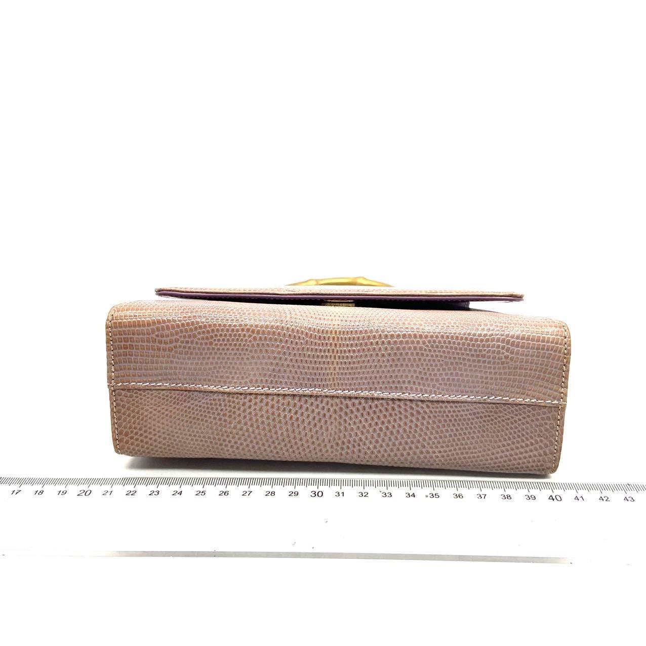 Gucci Jackie Vintage Lilas Purple Top Handle Evening Bag en peau de lézard Bon état - En vente à AUBERVILLIERS, FR