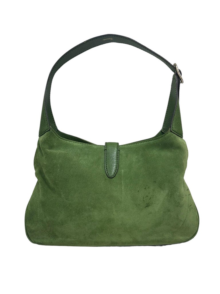 Gucci Jackie Vintage Limited Edition Camoscio Verde Borsa A Spalla For Sale  at 1stDibs | gucci verde borsa, gucci jackie green, green suede gucci bag