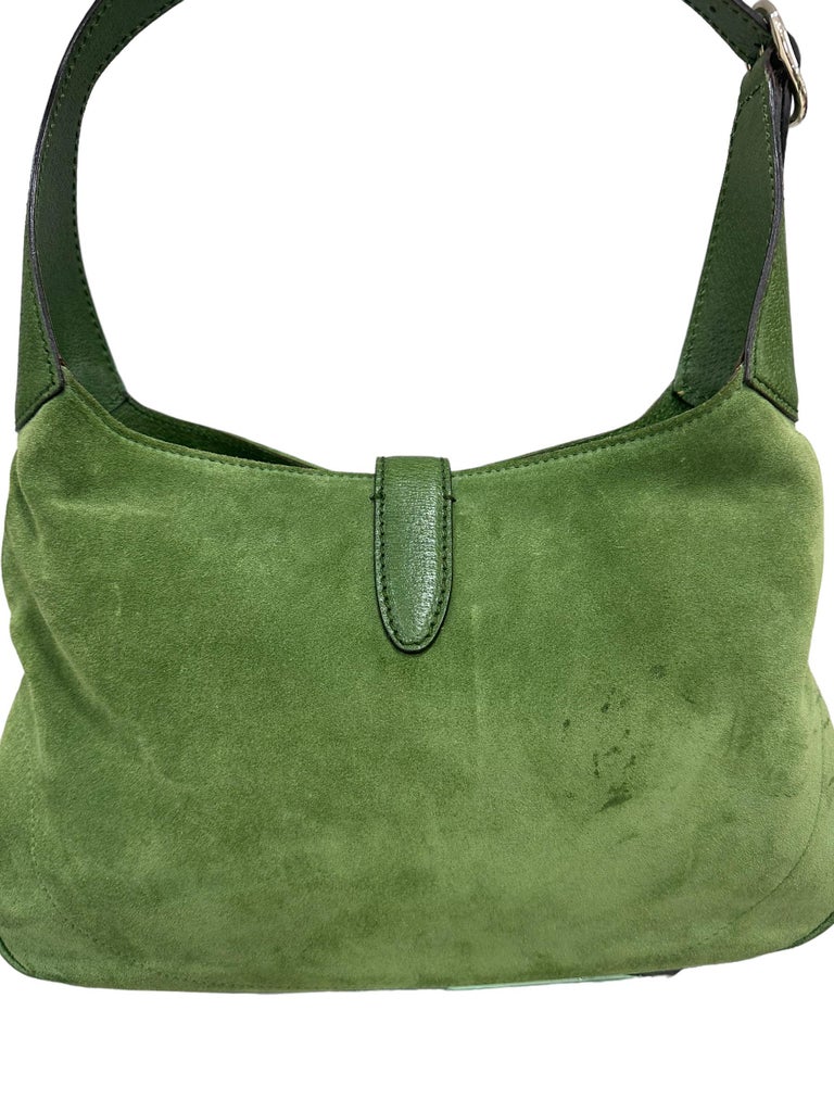 Gucci Jackie Vintage Limited Edition Camoscio Verde Borsa A Spalla For Sale  at 1stDibs