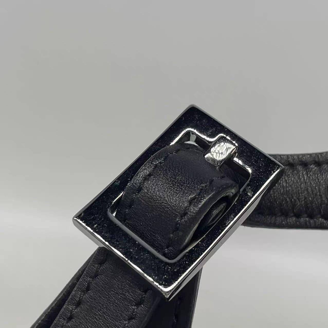 Gucci Jackie Vintage Medium Schwarz Denim Leder Silber Hardware Umhängetasche im Angebot 15