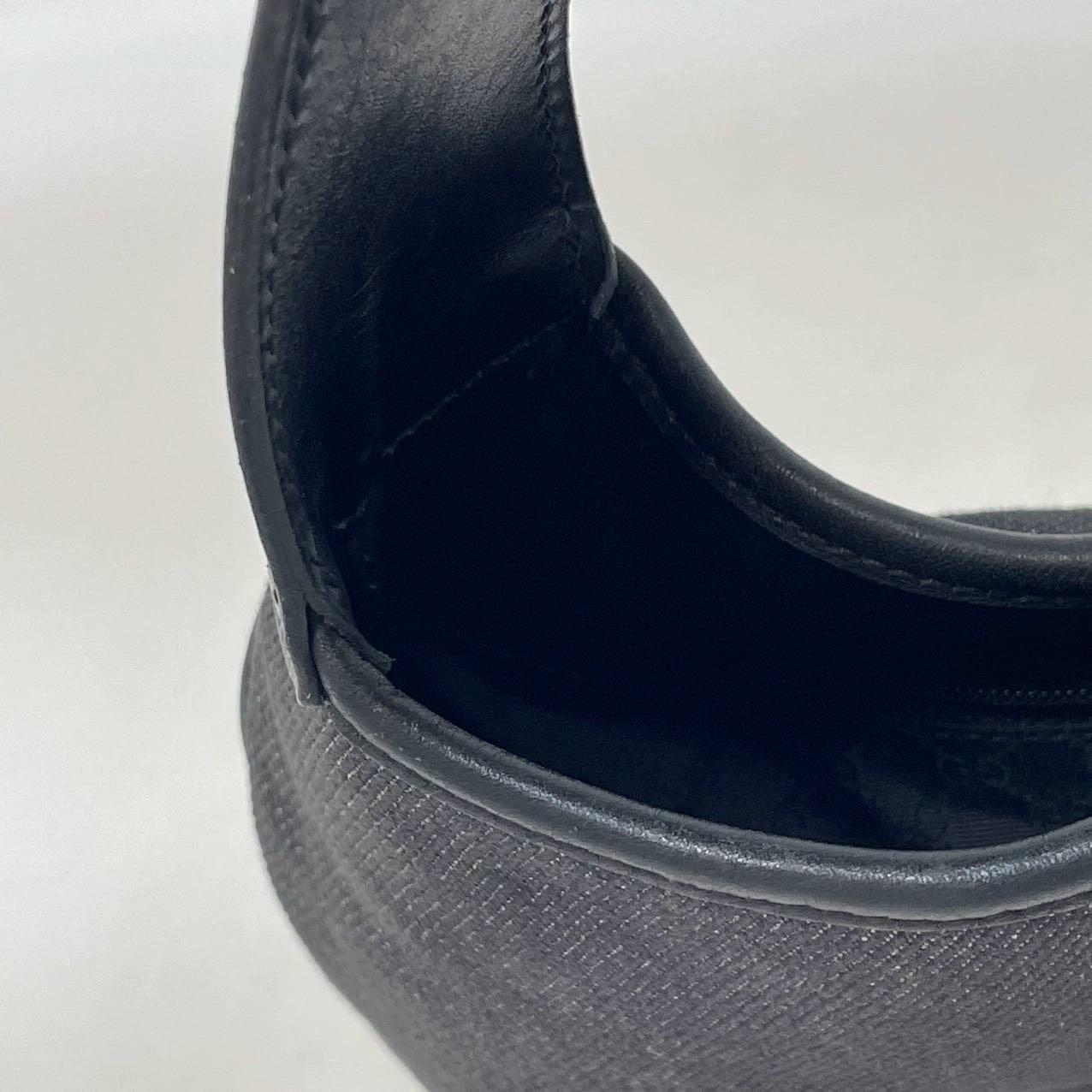 Gucci Jackie Vintage Medium Schwarz Denim Leder Silber Hardware Umhängetasche im Angebot 16