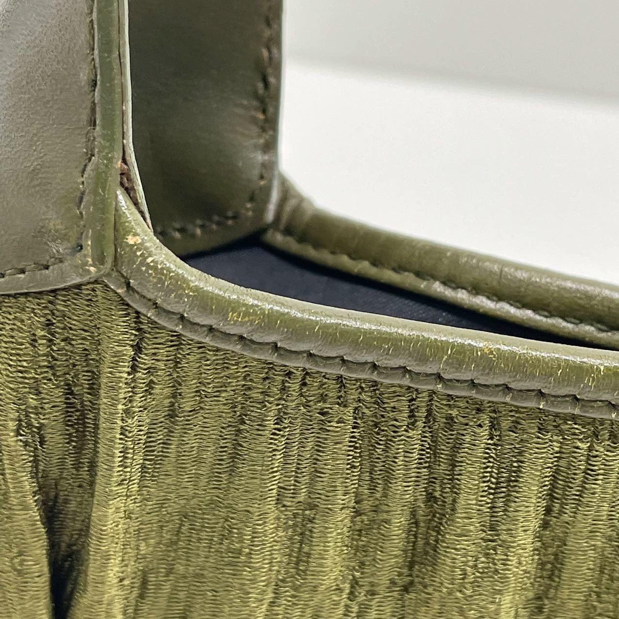 Gucci Jackie Vintage Mediana Piel y Tejido Verde Oscuro en venta 10