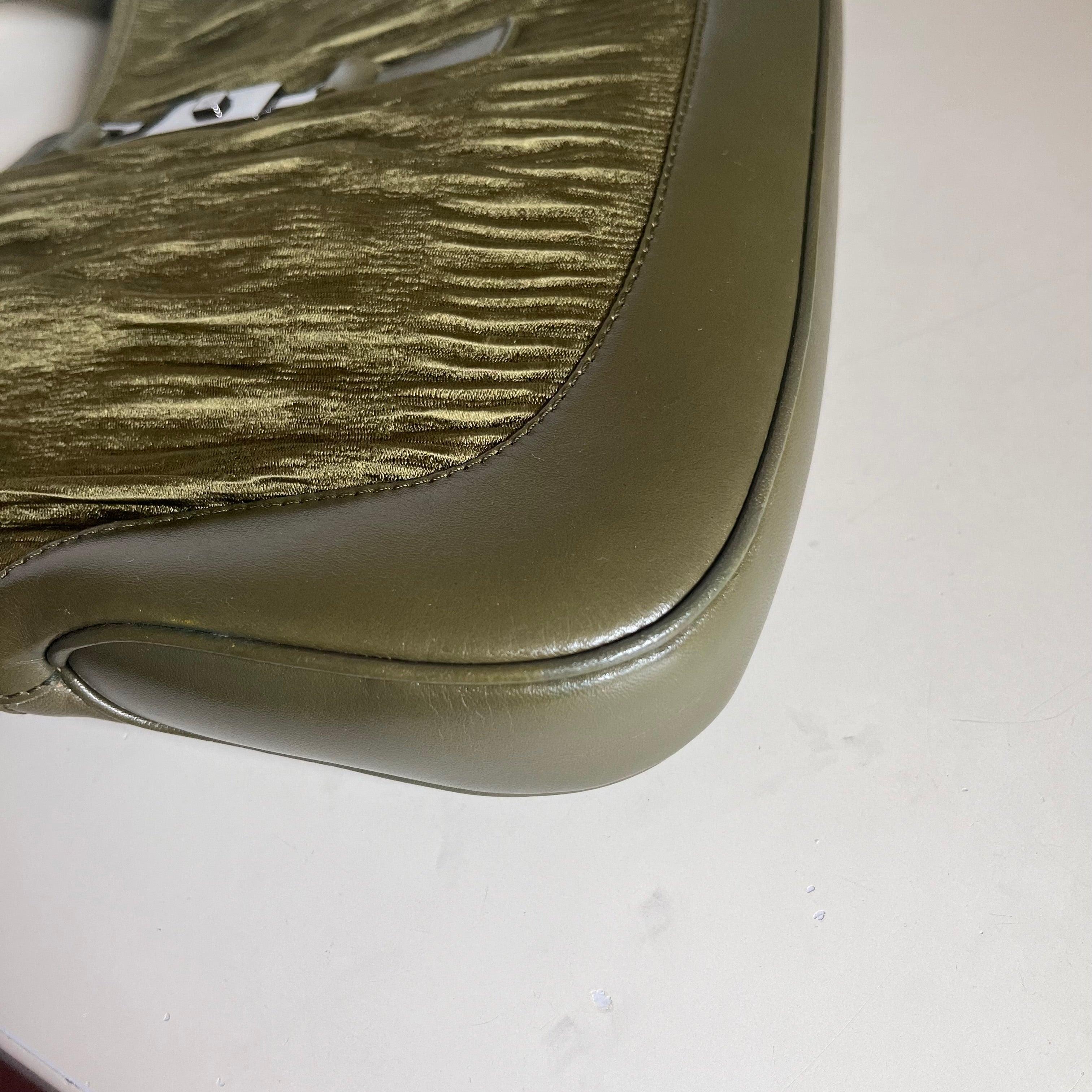 Gucci Jackie Vintage Mediana Piel y Tejido Verde Oscuro en venta 12