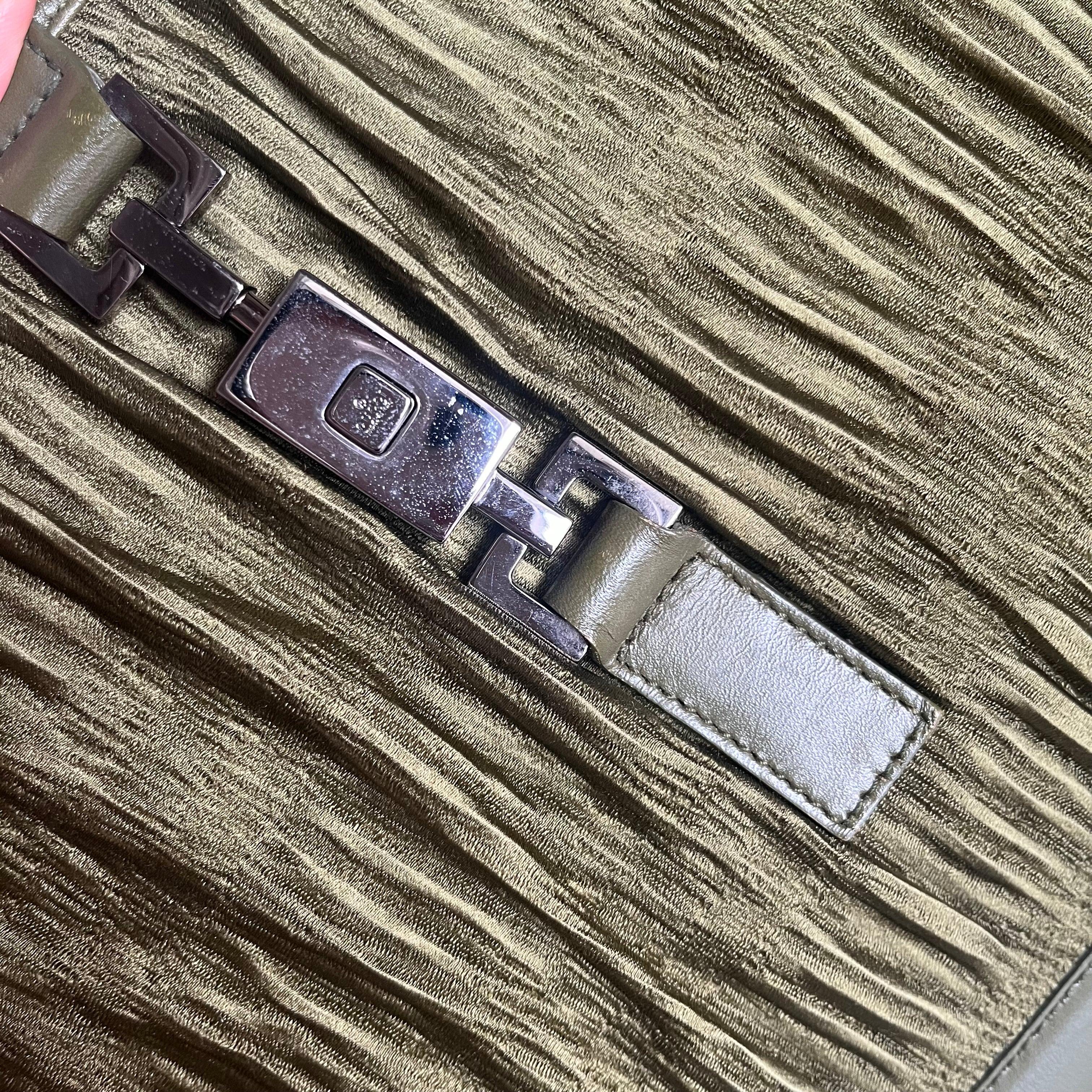 Gucci Jackie Vintage Mediana Piel y Tejido Verde Oscuro en venta 13