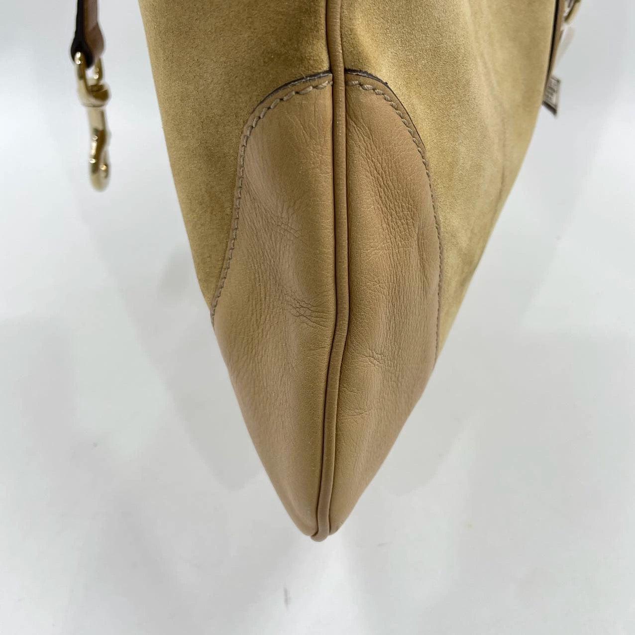 Gucci Jackie Vintage Medium Tan Brown Suede Leather Gold Hardware For Sale 10