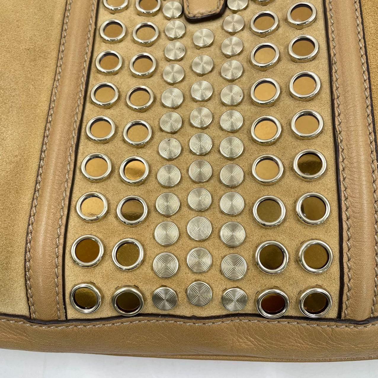 Gucci Jackie Vintage Medium Tan Brown Suede Leather Gold Hardware For Sale 11