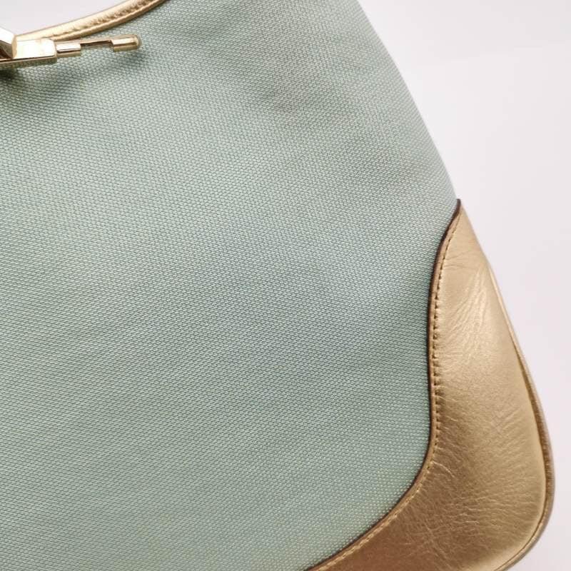 Gucci Jackie Vintage Mini Blue Nylon with Gold Leather Shoulder Bag Medium 5