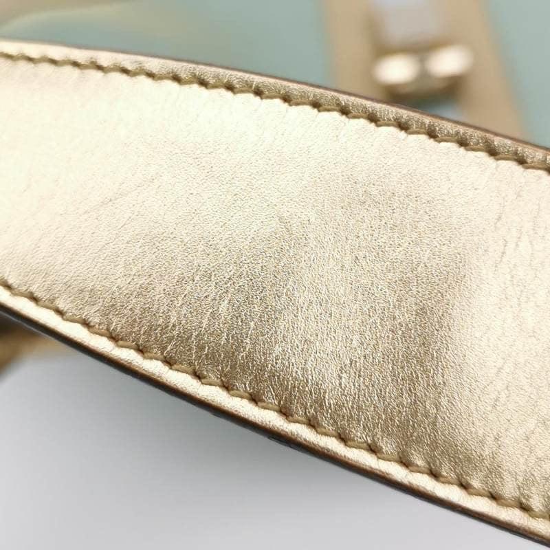 Gucci Jackie Vintage Mini Blue Nylon with Gold Leather Shoulder Bag Medium 7