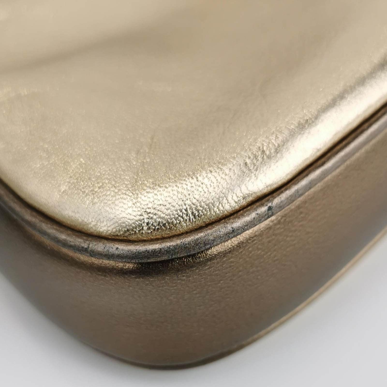 Gucci Jackie Vintage Mini Gold Lambskin Leather Brown Calfskin Leather 6