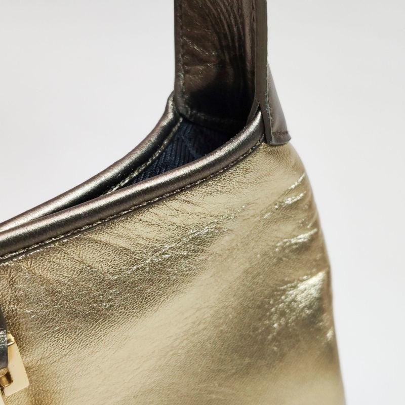 Gucci Jackie Vintage Mini Gold Lambskin Leather Brown Calfskin Leather 6