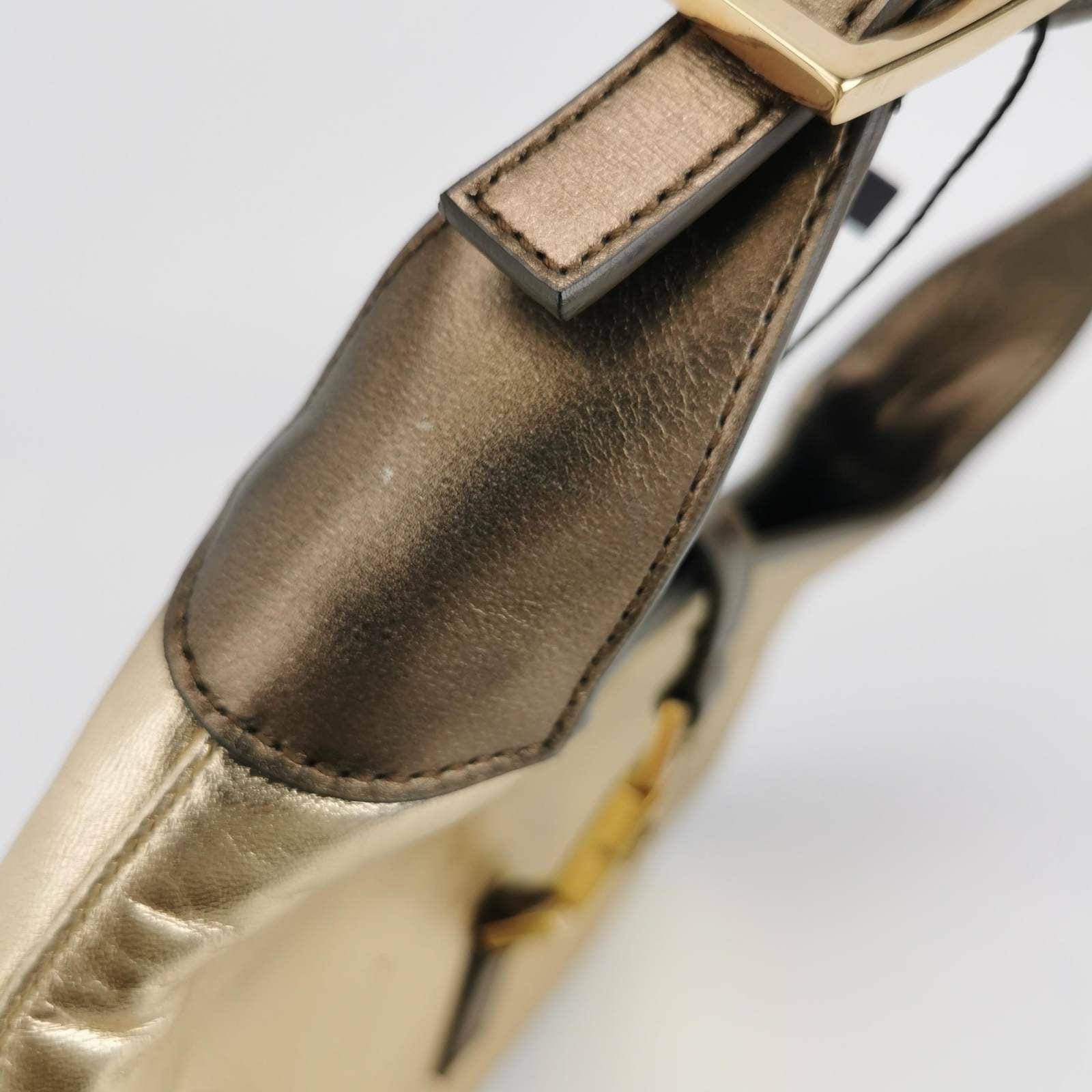 Gucci Jackie Vintage Mini Gold Lambskin Leather Brown Calfskin Leather 7