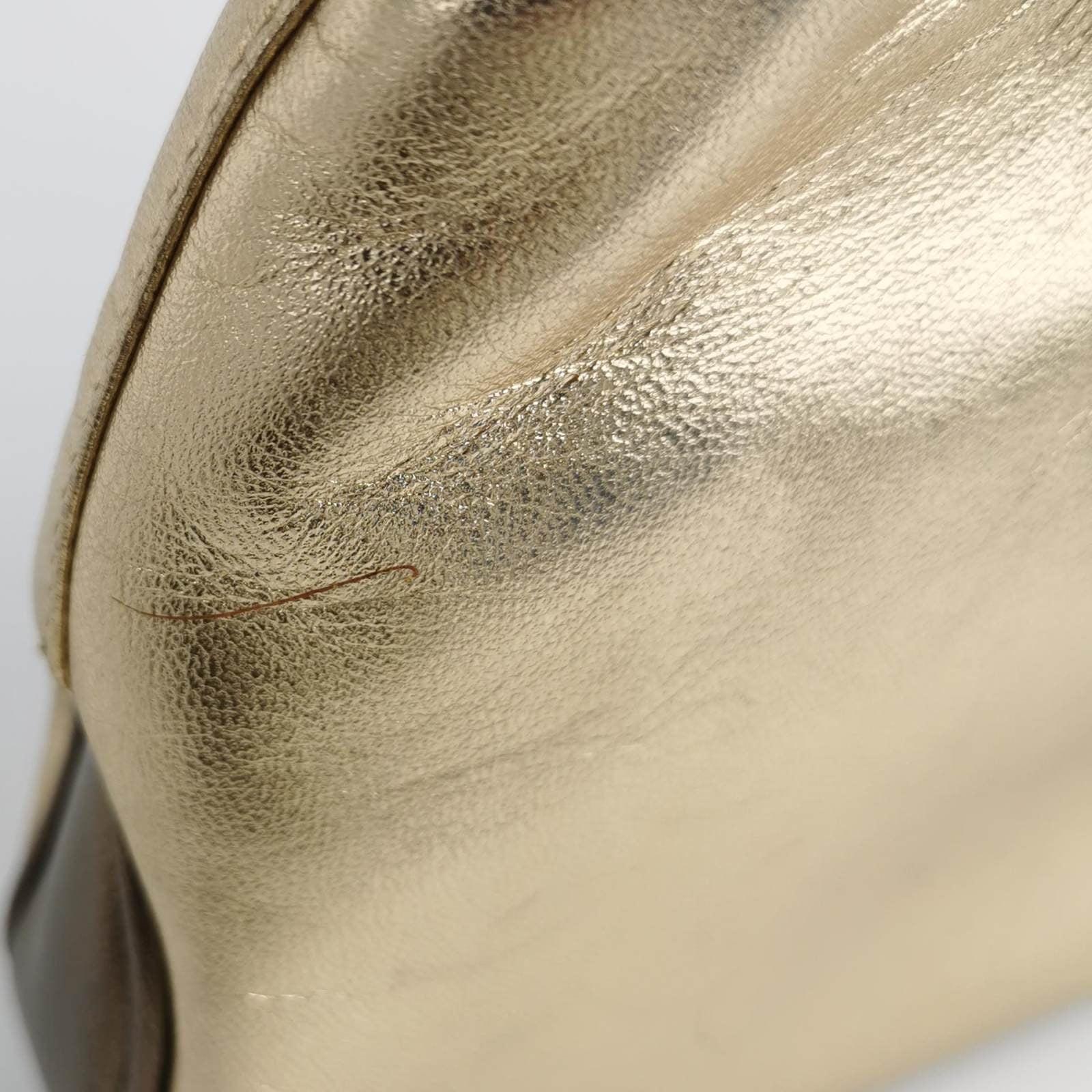 Gucci Jackie Vintage Mini Gold Lambskin Leather Brown Calfskin Leather 8
