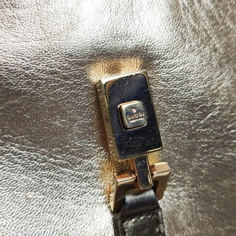 Gucci Jackie Vintage Mini Gold Lambskin Leather Brown Calfskin Leather 7