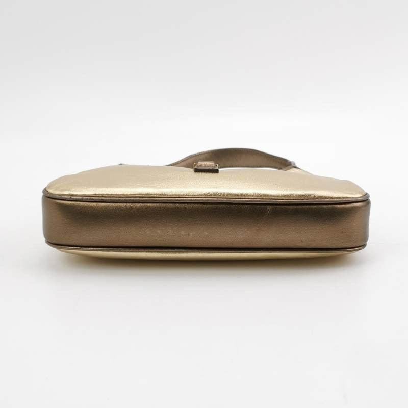 Gucci Jackie Vintage Mini Gold Lambskin Leather Brown Calfskin Leather 1