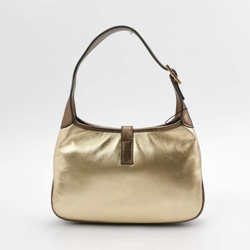 Gucci Jackie Vintage Mini Gold Lambskin Leather Brown Calfskin Leather 2