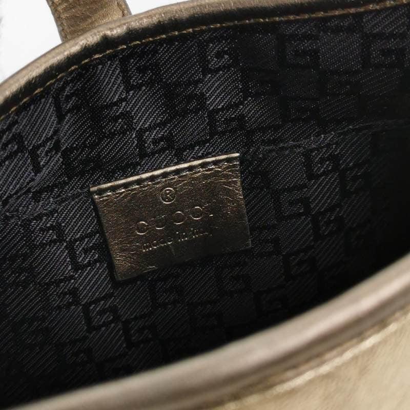 Gucci Jackie Vintage Mini Gold Lambskin Leather Brown Calfskin Leather 4