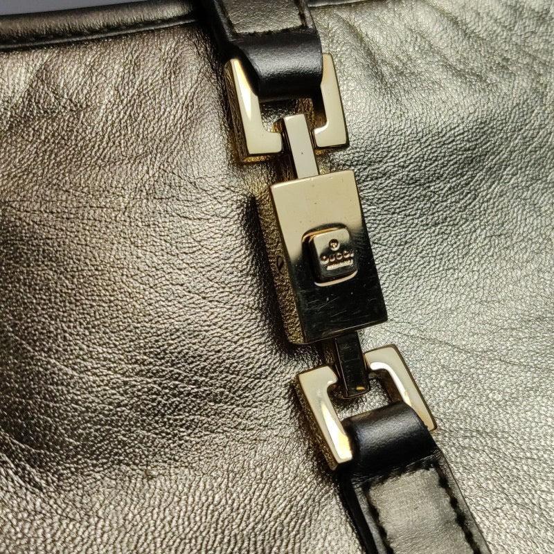 Gucci Jackie Vintage Mini Gold Lambskin Leather Brown Calfskin Leather 4