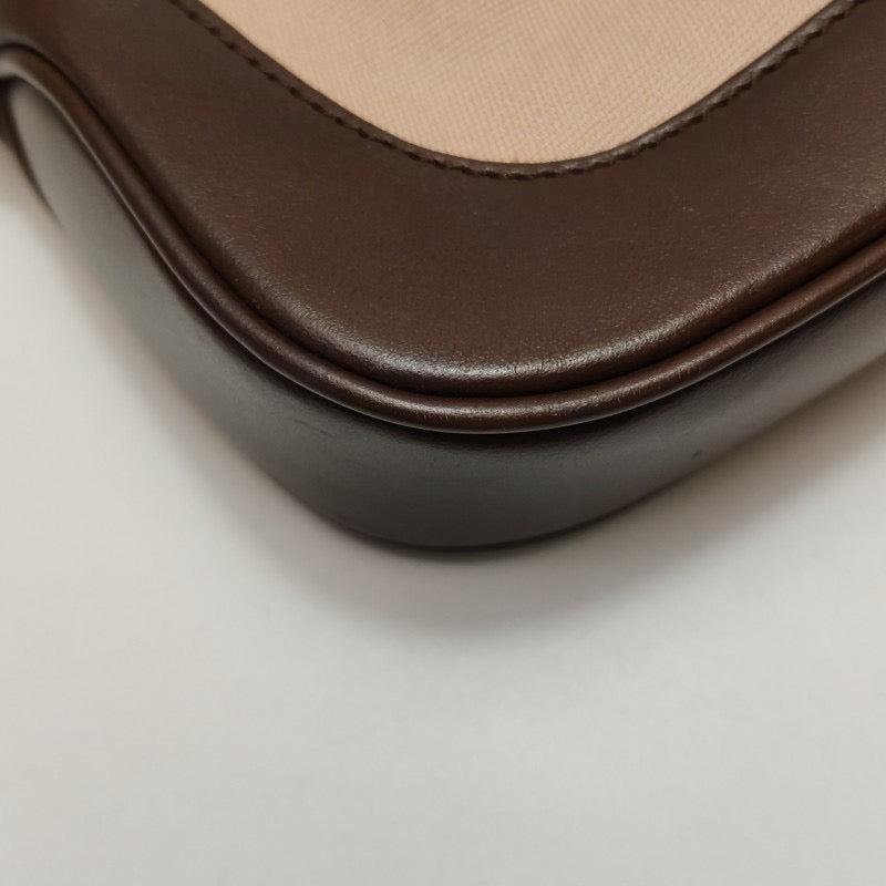 Gucci Jackie Vintage Small Brown Leather and Fabric Silver Hardware For Sale 9