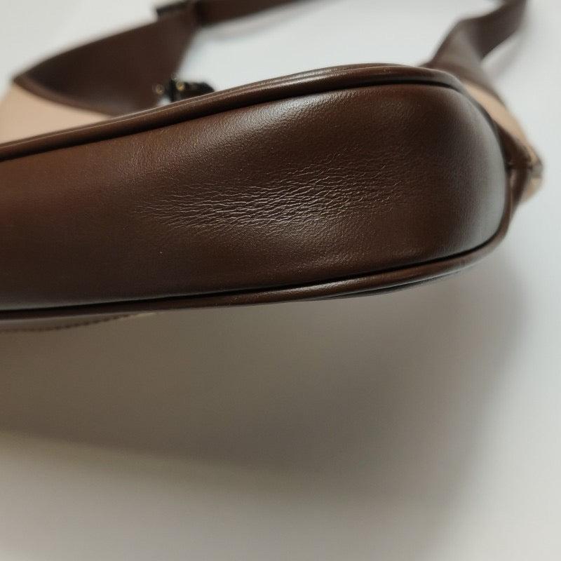 Gucci Jackie Vintage Small Brown Leather and Fabric Silver Hardware For Sale 10