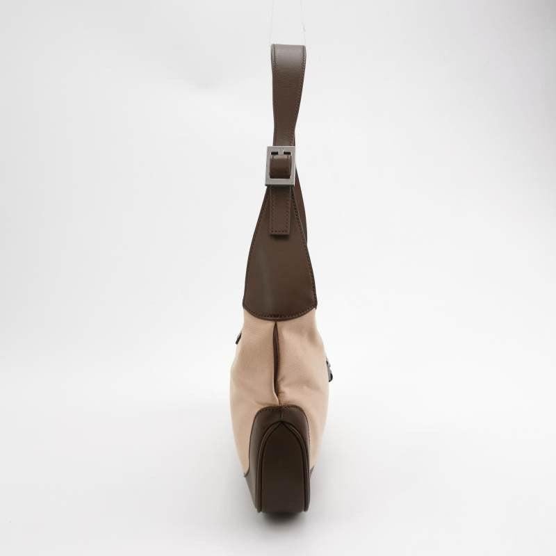 Gucci Jackie Vintage Small Brown Leather and Fabric Silver Hardware In Good Condition For Sale In AUBERVILLIERS, FR