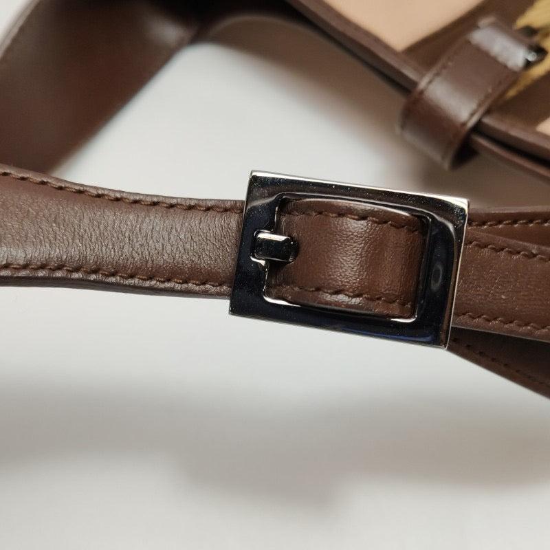 Gucci Jackie Vintage Small Brown Leather and Fabric Silver Hardware For Sale 4