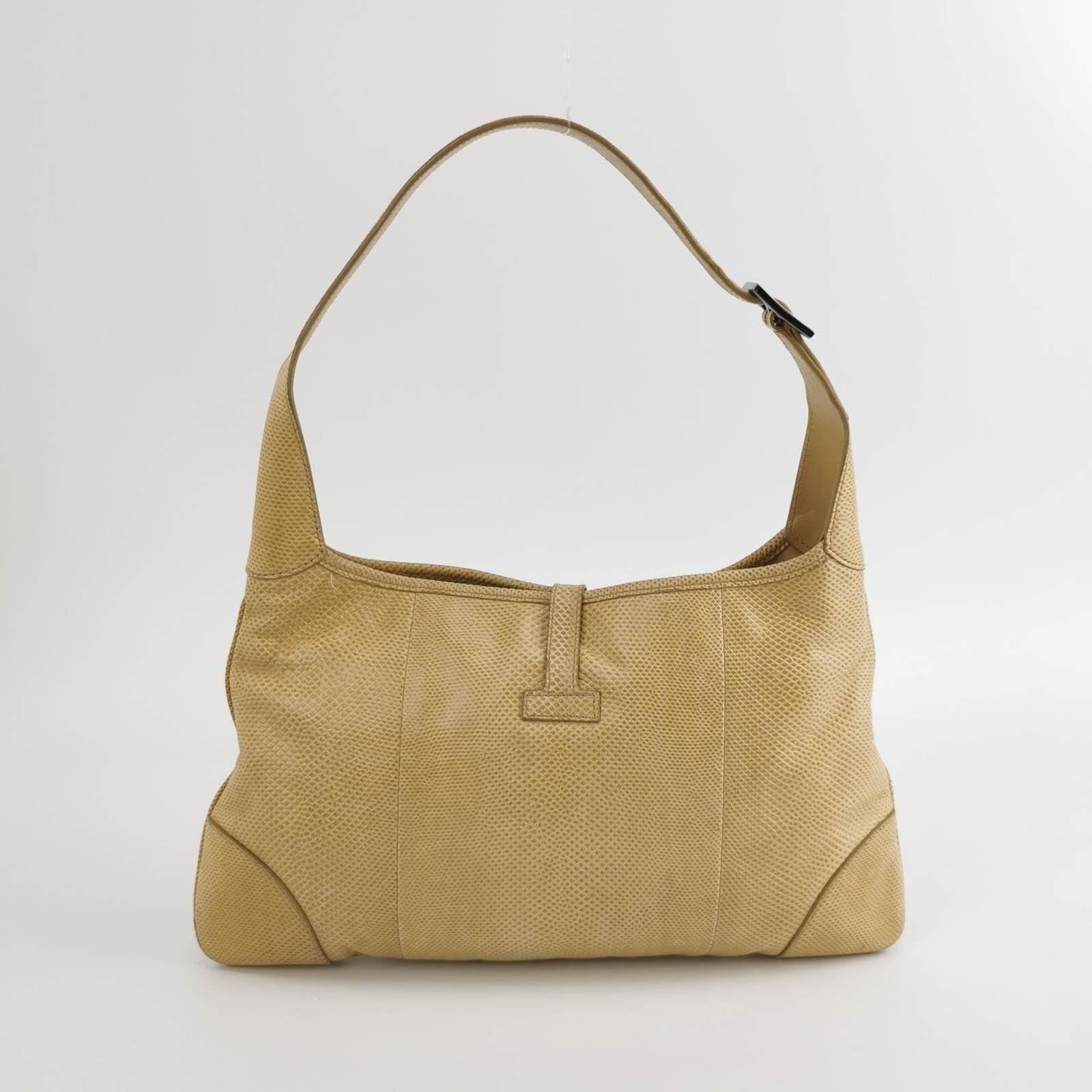 Gucci Jackie Vintage Yellow Gold Exotic Lizard-skin Leather Shoulder Bag 2