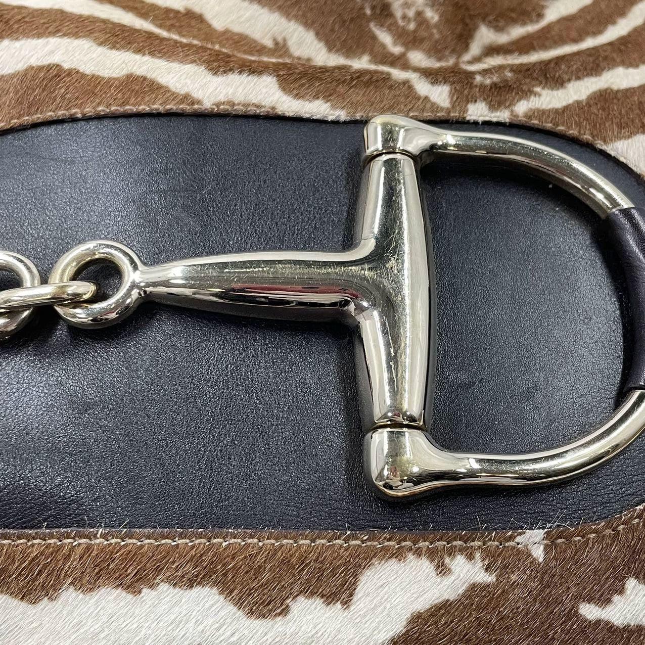 Gucci Jackie Vintage Zebra Print Pony-style Calfskin Side Horsebit 5