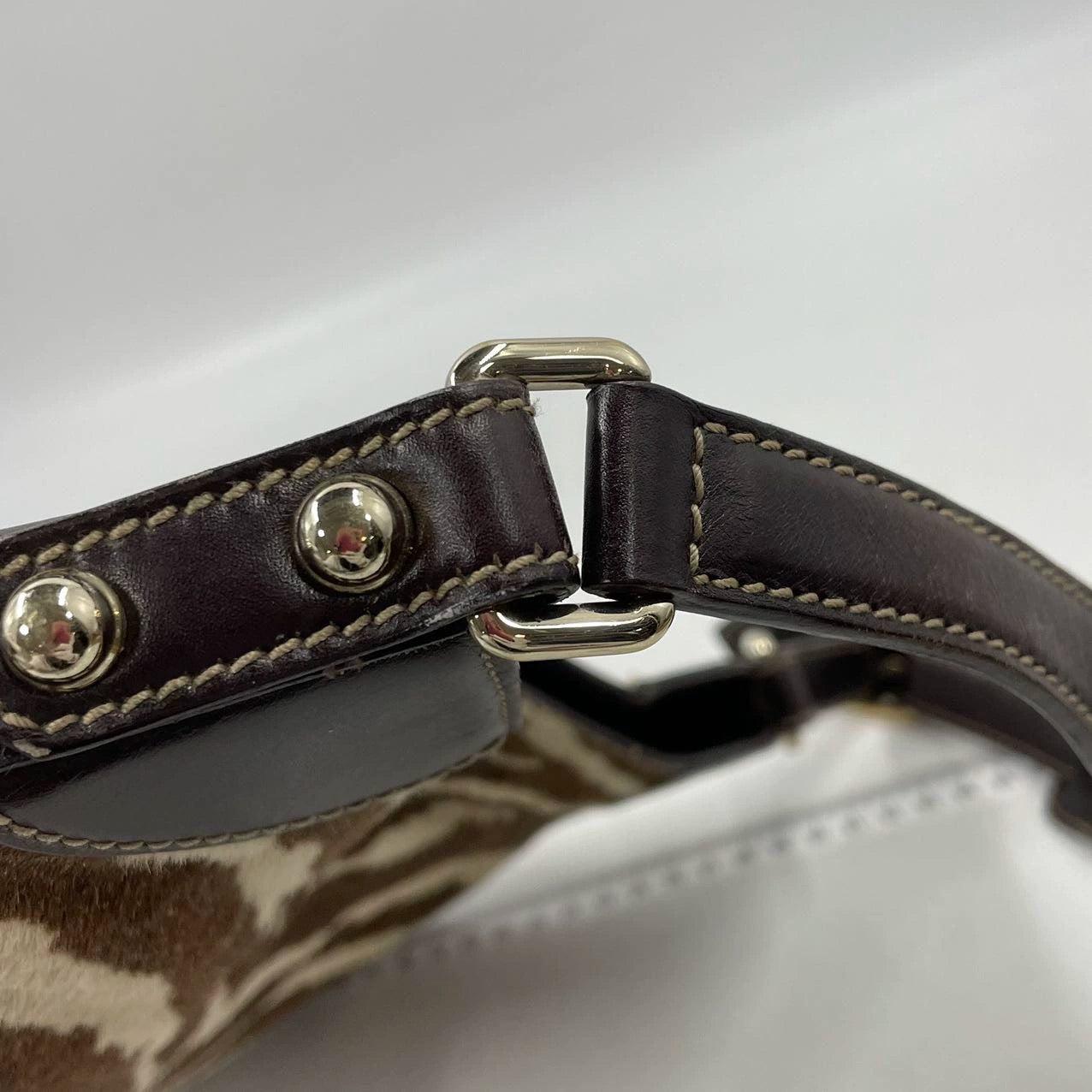 Gucci Jackie Vintage Zebra Print Pony-style Calfskin Side Horsebit 9