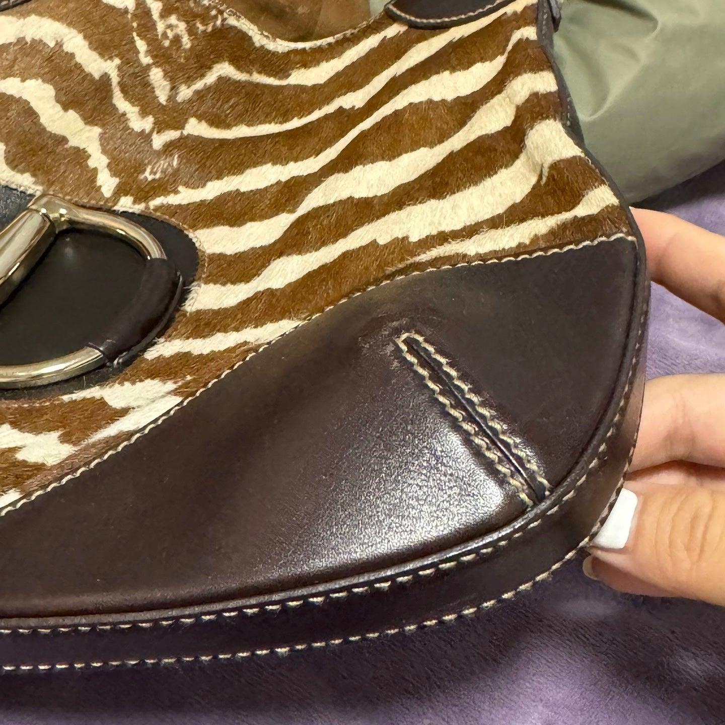 Gucci Jackie Vintage Zebra Print Pony-style Calfskin Side Horsebit 12