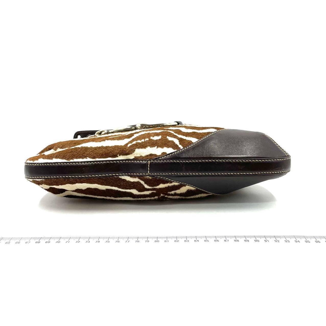 Women's Gucci Jackie Vintage Zebra Print Pony-style Calfskin Side Horsebit