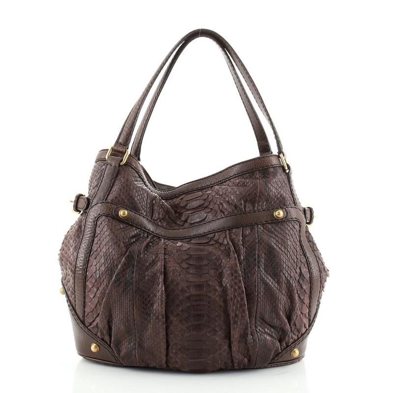 Gucci Jockey Tote Python Medium In Good Condition In NY, NY