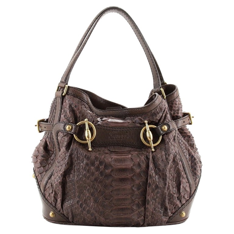Gucci Jockey Tote Python Medium