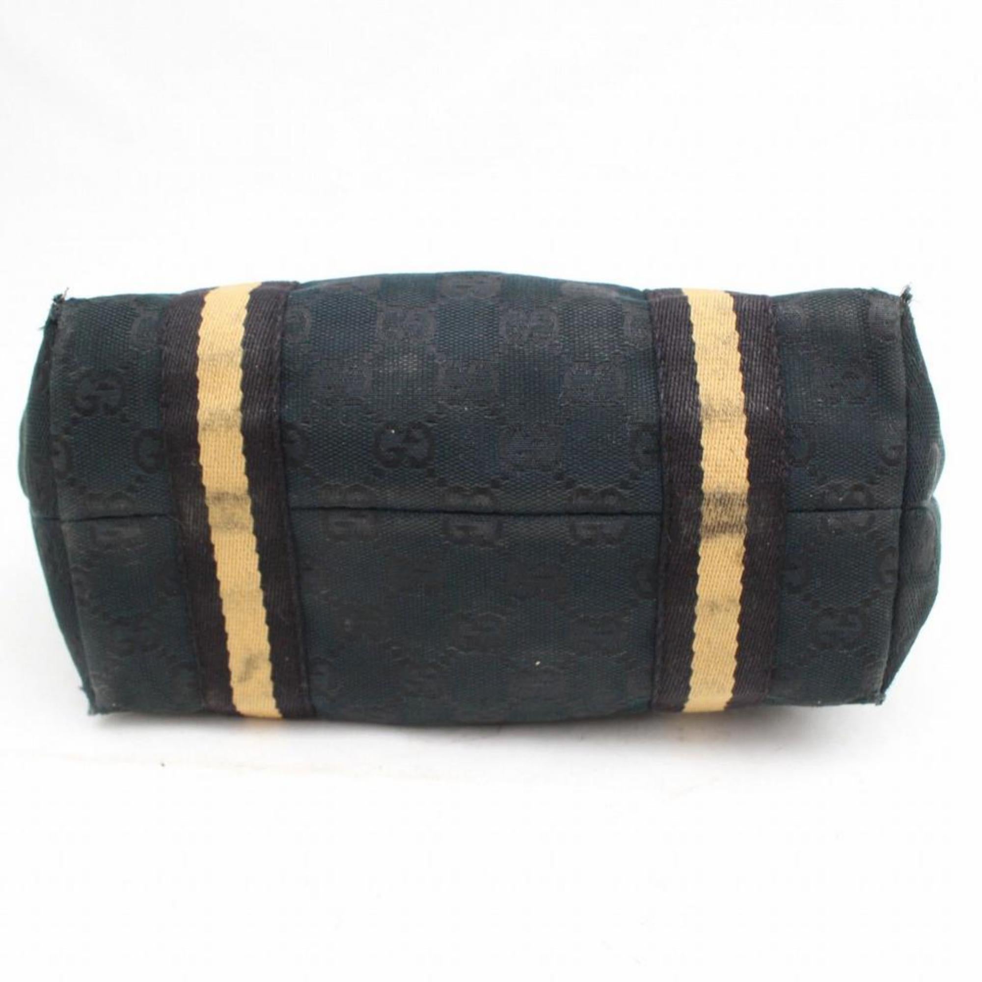 Gucci Jolicoeur Sherry Monogram Web Charm 869464 Black Canvas Tote For Sale 3