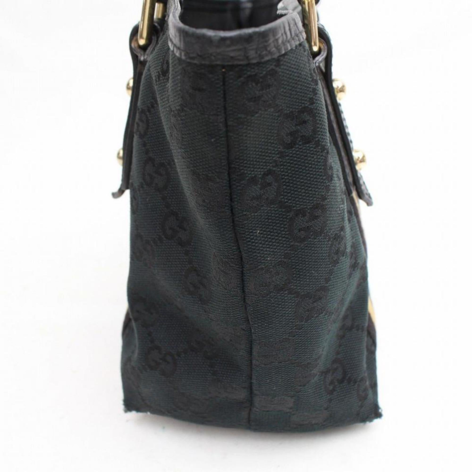 Gucci Jolicoeur Sherry Monogram Web Charm 869464 Black Canvas Tote For Sale 4