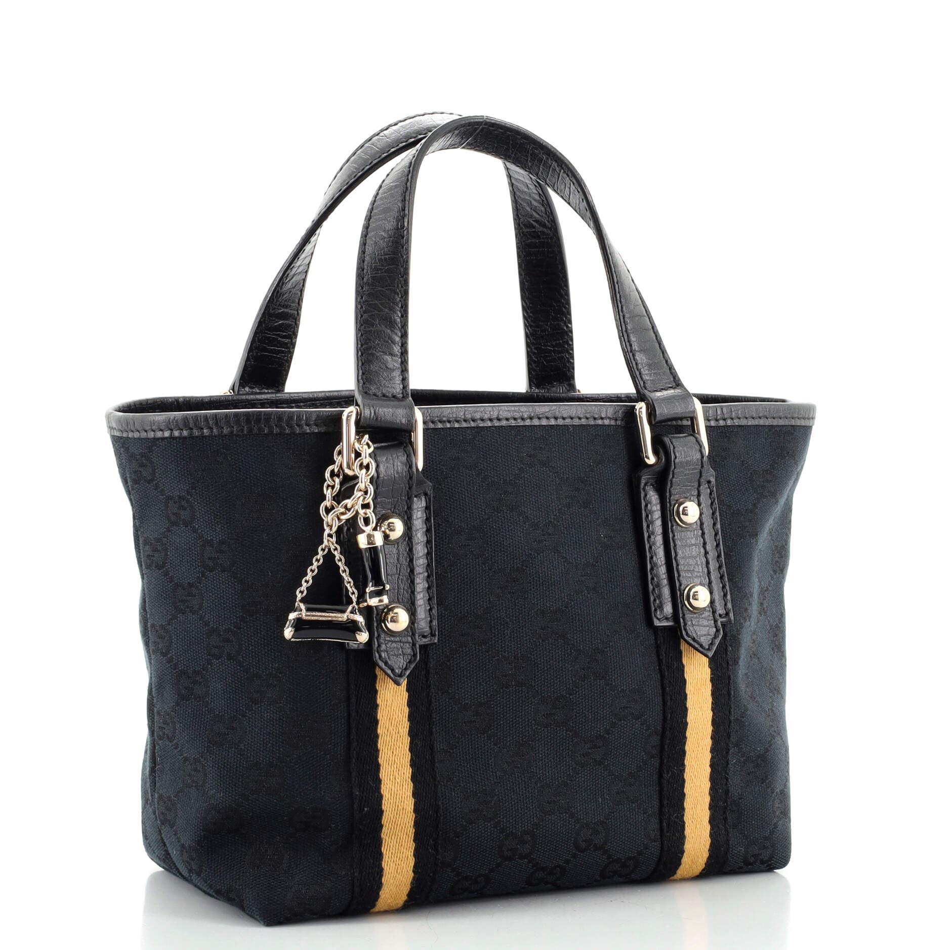 Gucci Jolicoeur Tragetasche aus Segeltuch (Schwarz)