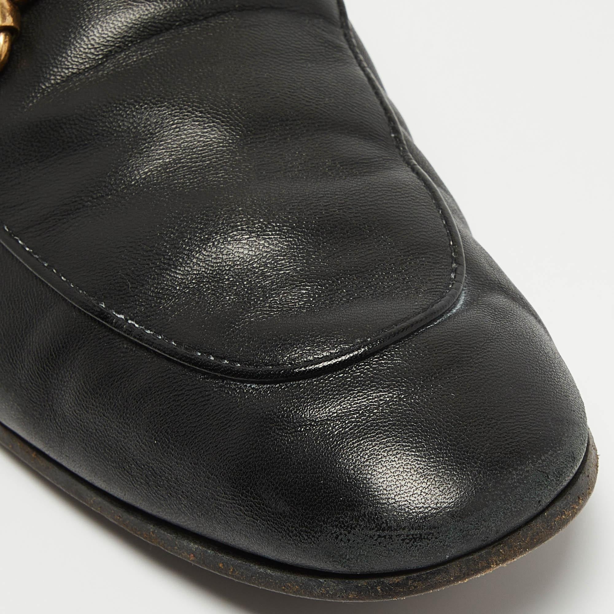 Gucci Jordaan Mocassins en cuir noir Taille 42.5 en vente 2